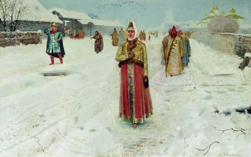 Andrei Ryabushkin Sunday oil painting image